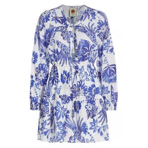 Farm Rio Womens Flowerful Birds Cotton Mini Dress XS Off White - NWT $210